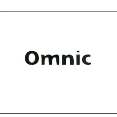 Czarny napis "Omnic" na białym tle.