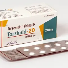 Opakowanie i blistry leku Torsimid-20 mg, zawierającego torsemid.