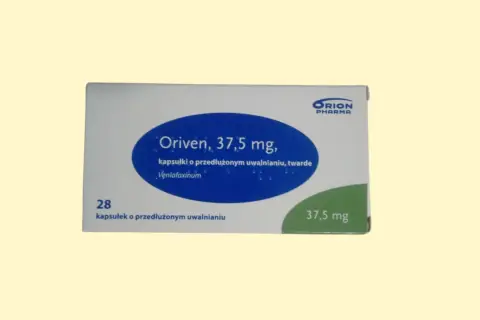 Opakowanie leku Oriven 37,5 mg, 28 kapsułek o przedłużonym uwalnianiu.