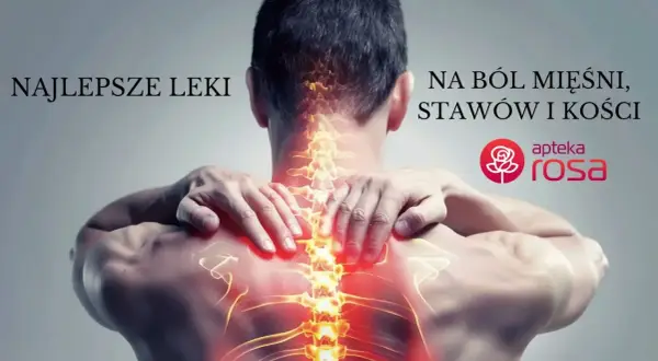 Mężczyzna z bólem kręgosłupa, ramion i karku. Leki na ból mięśni, stawów i kości. Apteka Rosa.
