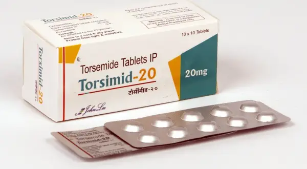 Opakowanie i blistry leku Torsimid-20 mg, zawierającego torsemid.