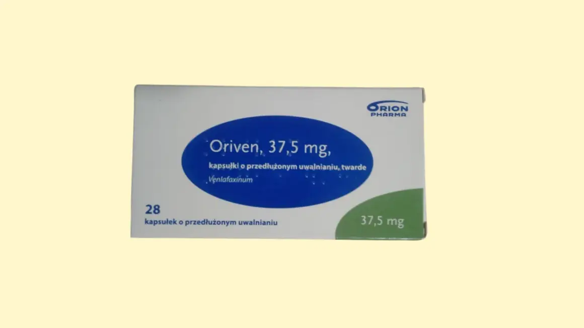 Opakowanie leku Oriven 37,5 mg, 28 kapsułek o przedłużonym uwalnianiu.