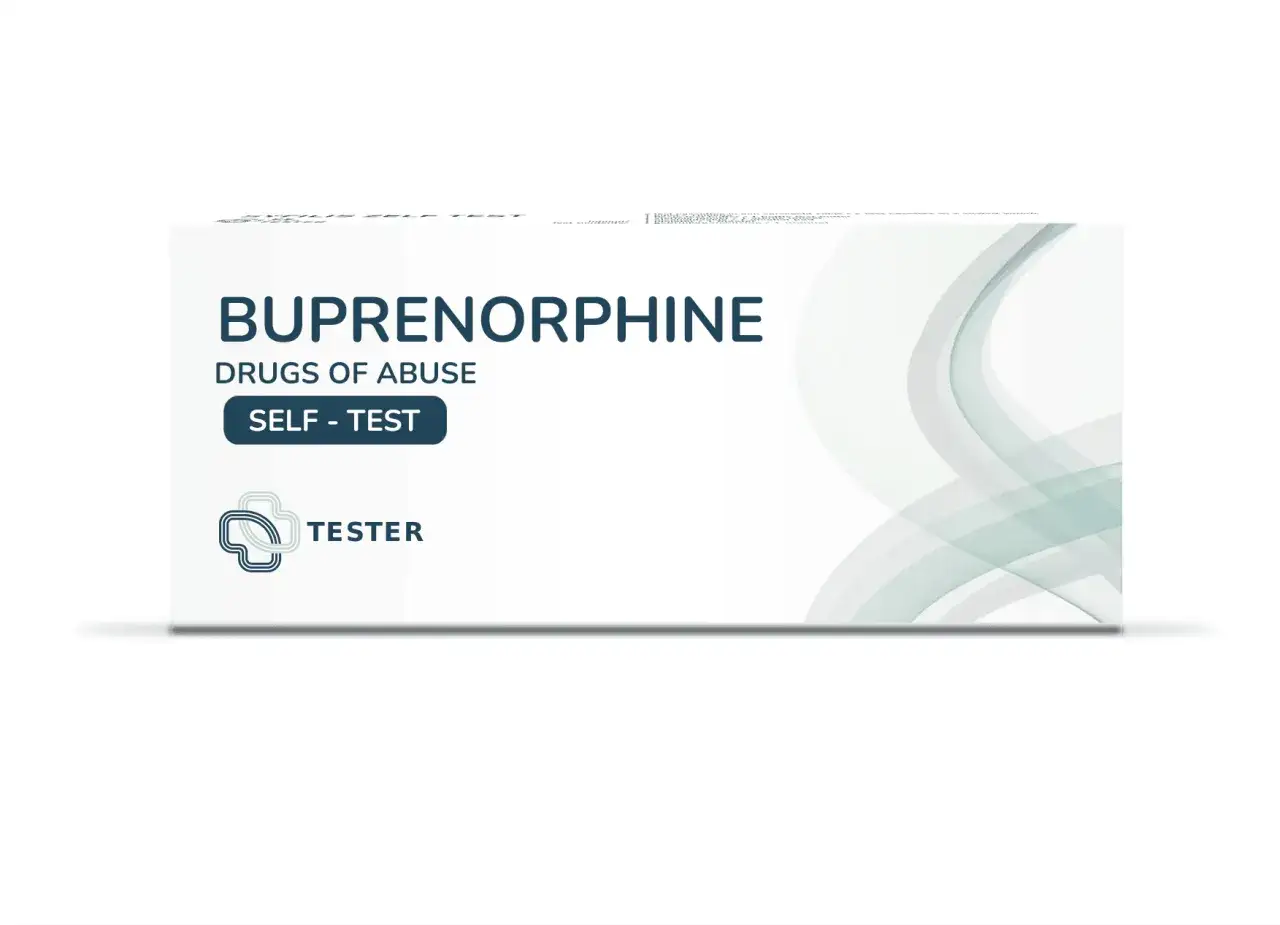 Opakowanie testu do wykrywania buprenorfiny.