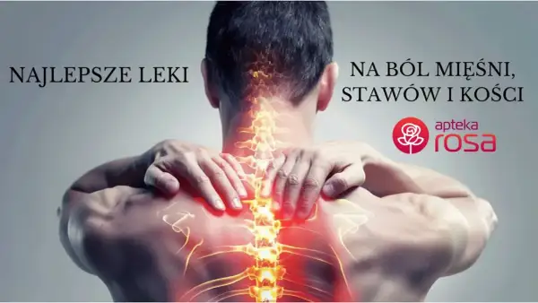 Mężczyzna z bólem kręgosłupa, ramion i karku. Leki na ból mięśni, stawów i kości. Apteka Rosa.